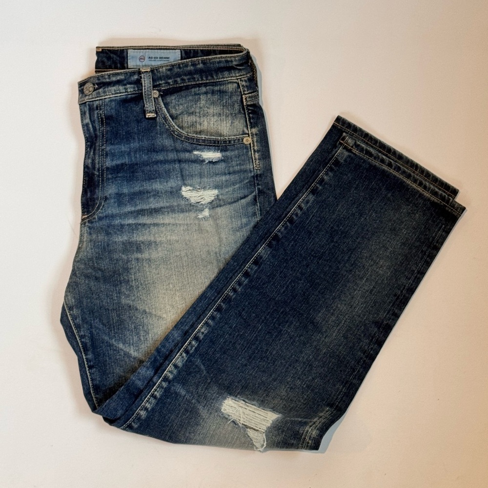 AG The Isabelle High Rise Straight Crop Jeans AG41310 BW 19023 Distressed Sz 31R - Picture 3 of 10